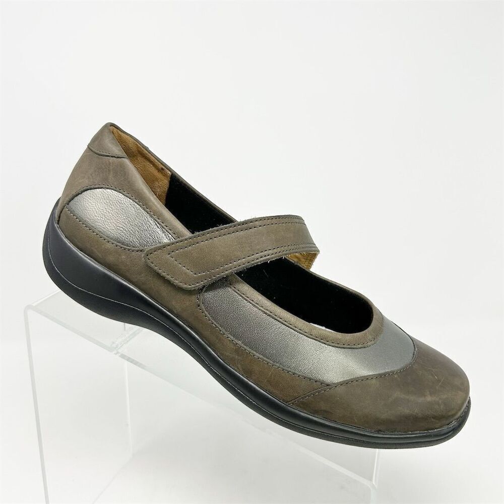 Ziera Women's Casual Mary Jane Brown Leather Comfort Flats Size 40 (US Size 9.5)